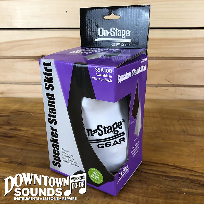 OnStage SSA100W Speaker Stand Skirt White Reverb