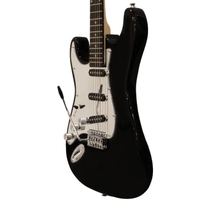 Sawtooth Left-Handed Black ES Series Electric Guitar w/ Chrome Pickguard - Includes: Accessories, Amp & Gig Bag image 11