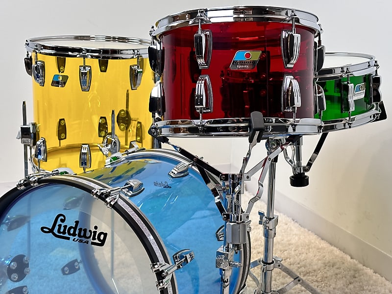 Ludwig 18 12 14 5x14 Vistalite Jazzette Drum Set Jellybean Vistalite w Exclusive 18 BD