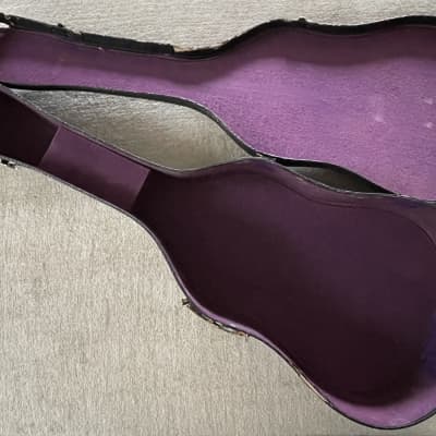 Vintage Antique Bull’s Head Tenor Parlor Guitar Case 1930’s-1940’s Black / Purple Gibson Martin Regal Lyon Healy Washburn image 1