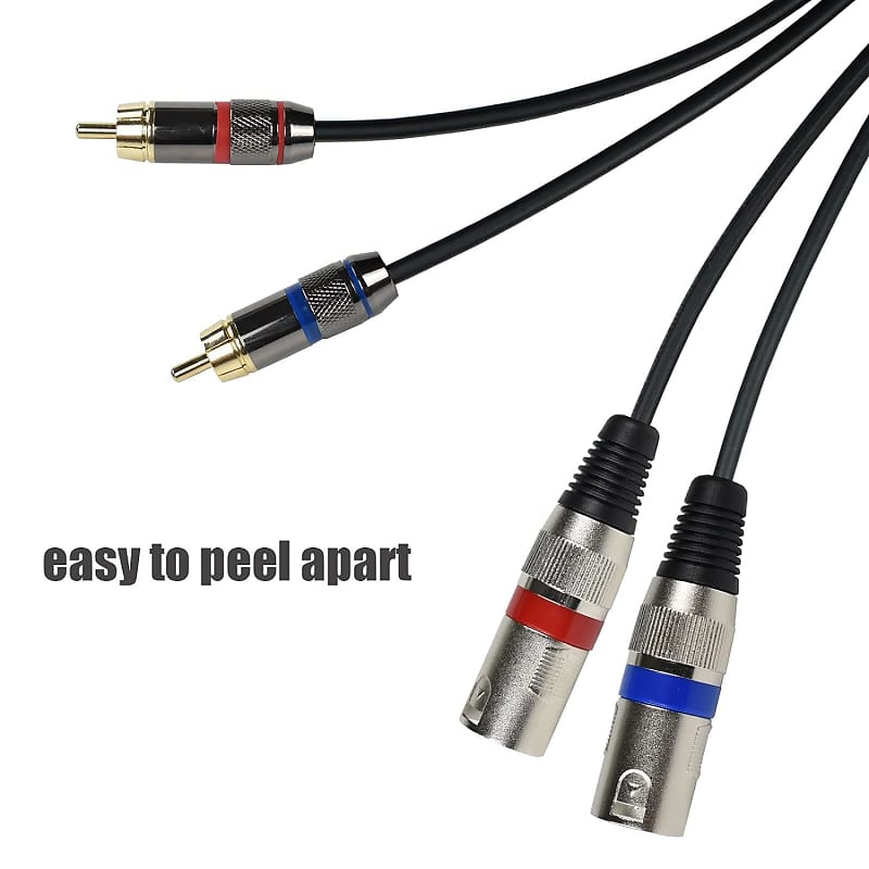 Dual Rca Male To Dual Xlr Male Cable Adapter, 15Ft Unbalanced L/R Rca To Xlr