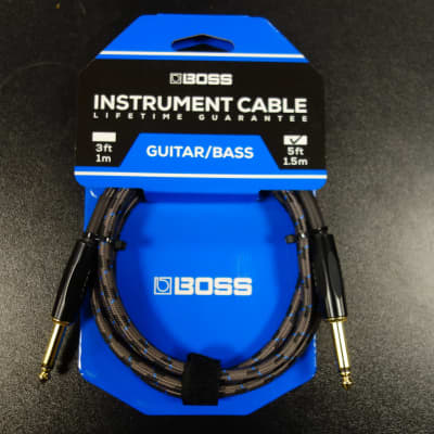 Boss BIC-5 5FT / 1,5 m Instrument Cable, Straight/Straight 1/4 Jack for sale