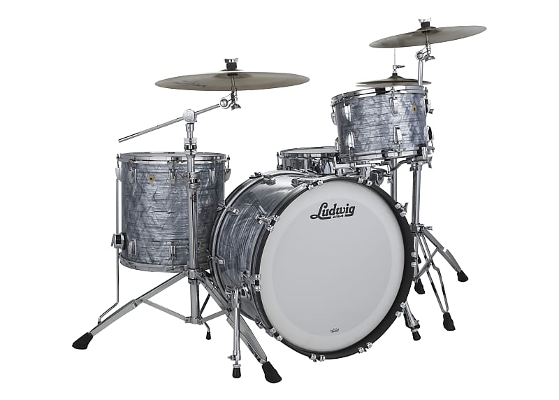 Ludwig Classic Maple Sky Blue Pearl Fab 14x22_9x13_16x16 3pc Drums Set Shell Pack | Made in the USA | Authorized Dealer image 1