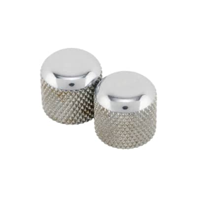 Fender Road Worn Telecaster Dome Control Knobs with Screw Set of 2 (Aged/Relic Chrome) image 1