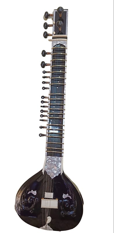 Shreeom Handicraft Sitar Indian Tun Wood Black Vilayat | Reverb UK