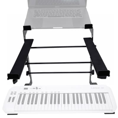 Rockville Dual Shelf Laptop+Controller Stand for Samson Carbon 49 Keyboard