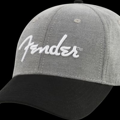 Fender Hipster Dad Hat, Grey & Black, One Size Fits Most image 1