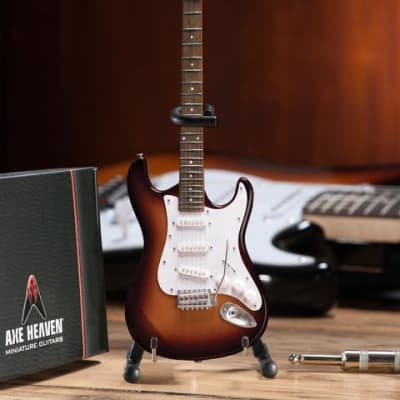 AXE HEAVEN Official Classic Sunburst Fender Strat Miniature Guitar Display Gift image 3