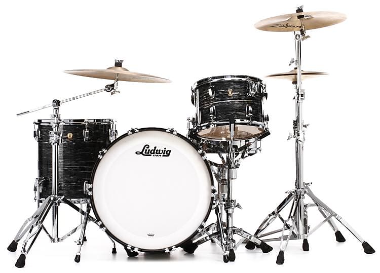 Ludwig Classic Maple Fab 3-piece Shell Pack - Vintage Black Oyster image 1