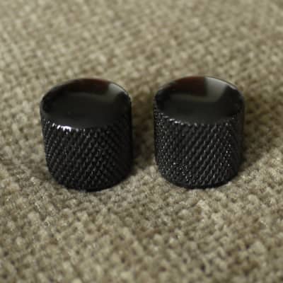 2x Metal Dome Knobs Tele Style ,Non-adjustable ,fits 6mm Shaft.Black
