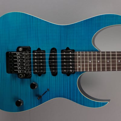 Ibanez Prestige RG3770 FZ-TB, Transparent Blue | Reverb