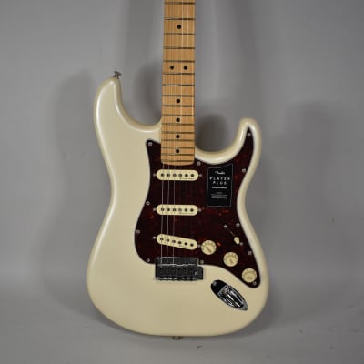 2021 Fender Player Plus Stratocaster Olympic Pearl Finish Electric Guitar w/ Bag image 2
