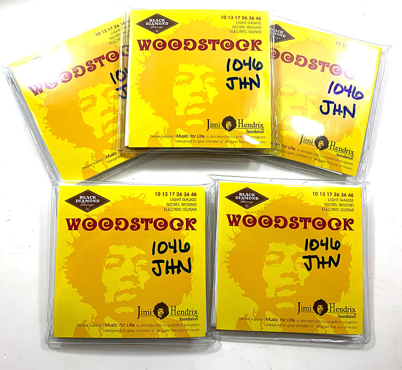 Black Diamond Guitar Strings 5 Pack Woodstock Electric Light 10 46