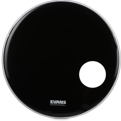 Evans EMAD2 Clear Bass Batter Head - 22 inch  Bundle with Evans EQ3 Resonant Black Bass Drumhead - 22 inch - With Port Hole image 3