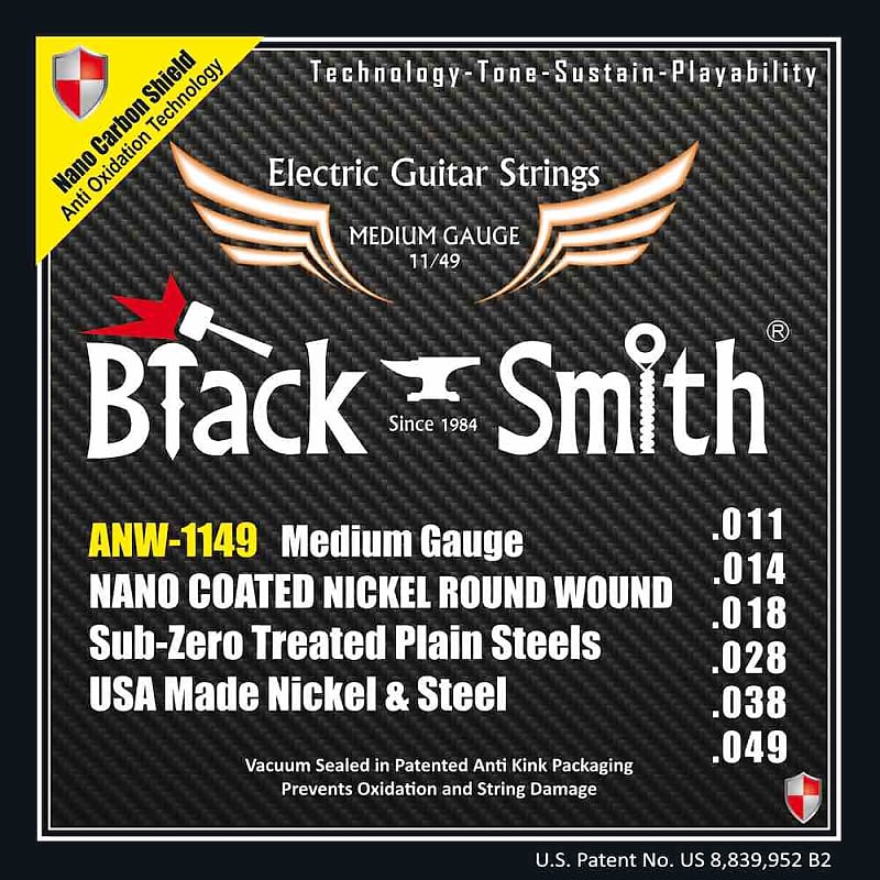 Black Smith électrique 11-49 coated - Jeu de cordes guitare électrique image 1