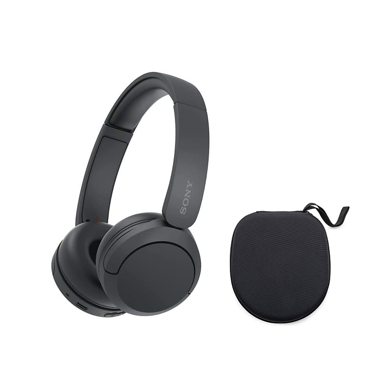 Sony WH-CH520 Wireless Bluetooth On-Ear Headset (Black) with Hard