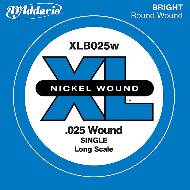 D'Addario XLB025W Nickel Wound Bass Guitar Single String Long Scale .025 image 1