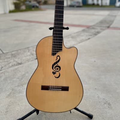 Gerardo Escobedo Hand Made Acoustic Guitar G-Clef With Heart - Rosewood - Ziricote - German Spruce 2020 - Shellac / French Polish image 6