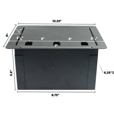 Elite Core Large Recessed Floor Box With Customizable Blank Solid Plate image 2