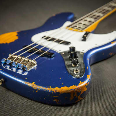 Fender Japan '75 Reissue Jazz Bass Relic, Amparo Blue Nitro image 4