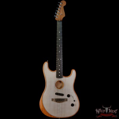 Fender American Acoustasonic Stratocaster Ebony Fingerboard Transparent Sonic Blue image 3