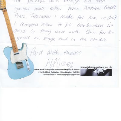 **STATUS QUO - Staus Quo Collector/Fan Interest Telecaster 2013-2018 - Daphne Blue image 2