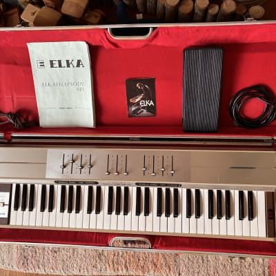 Elka Rhapsody 610 Synthesizer Rare Brown