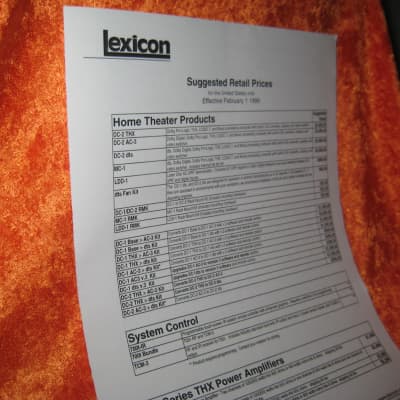 Lexicon Products Price Sheet Brochure from  1999 image 6