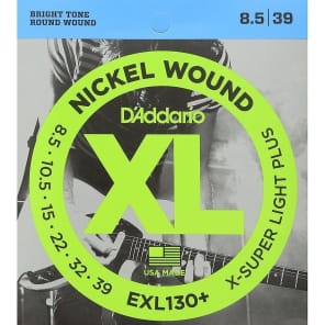 D'Addario EXL130+ Nickel Wound Electric Guitar Strings, Extra-Super Light Plus Hybrid Gauge