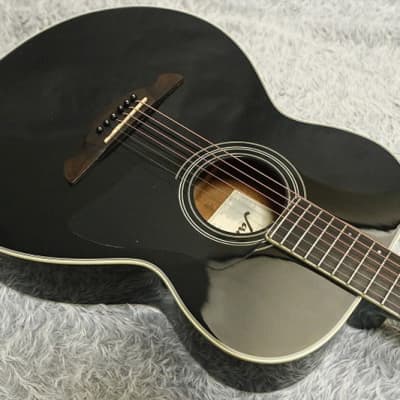 2011 made Solid Spruce top High quality Acoustic Guitar Jamse JF-400 Black image 2