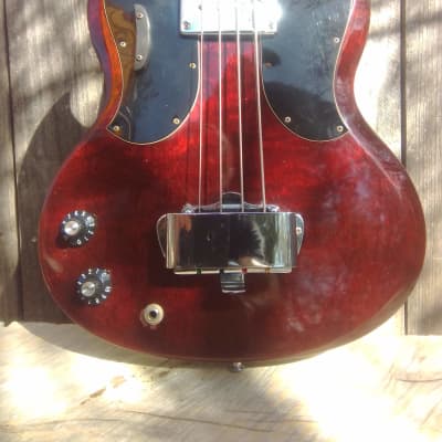 Lefty 1969 Gibson  EB-0 short scale with Factory Double Guards Left Handed image 4