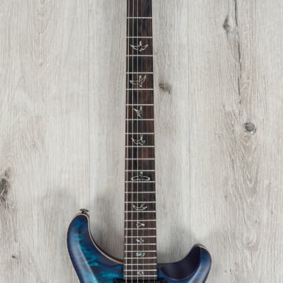 PRS Paul Reed Smith Wood Library Custom 24 Guitar, Ziricote, Satin Cobalt Blue image 4