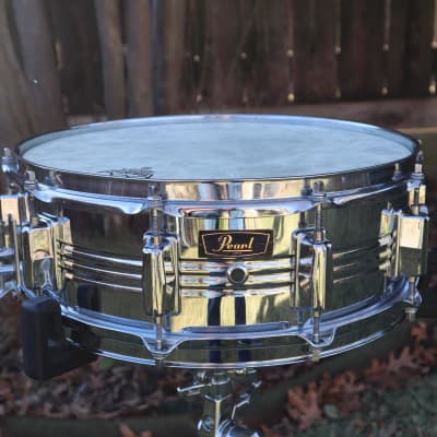 RARE Vintage 80's Pearl Snaredrum 14x6.5 COB Chrome over Brass Snare