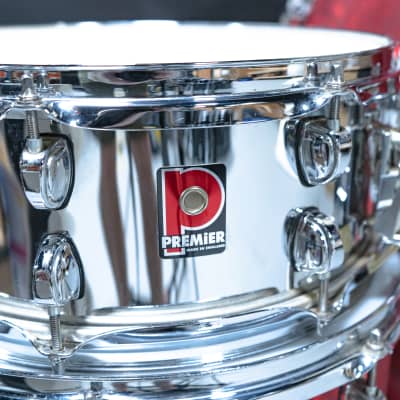 Premier 5 Piece England Drum Kit - 22 / 16 / 14 / 13 / 12 - Red Satin Swirl image 7