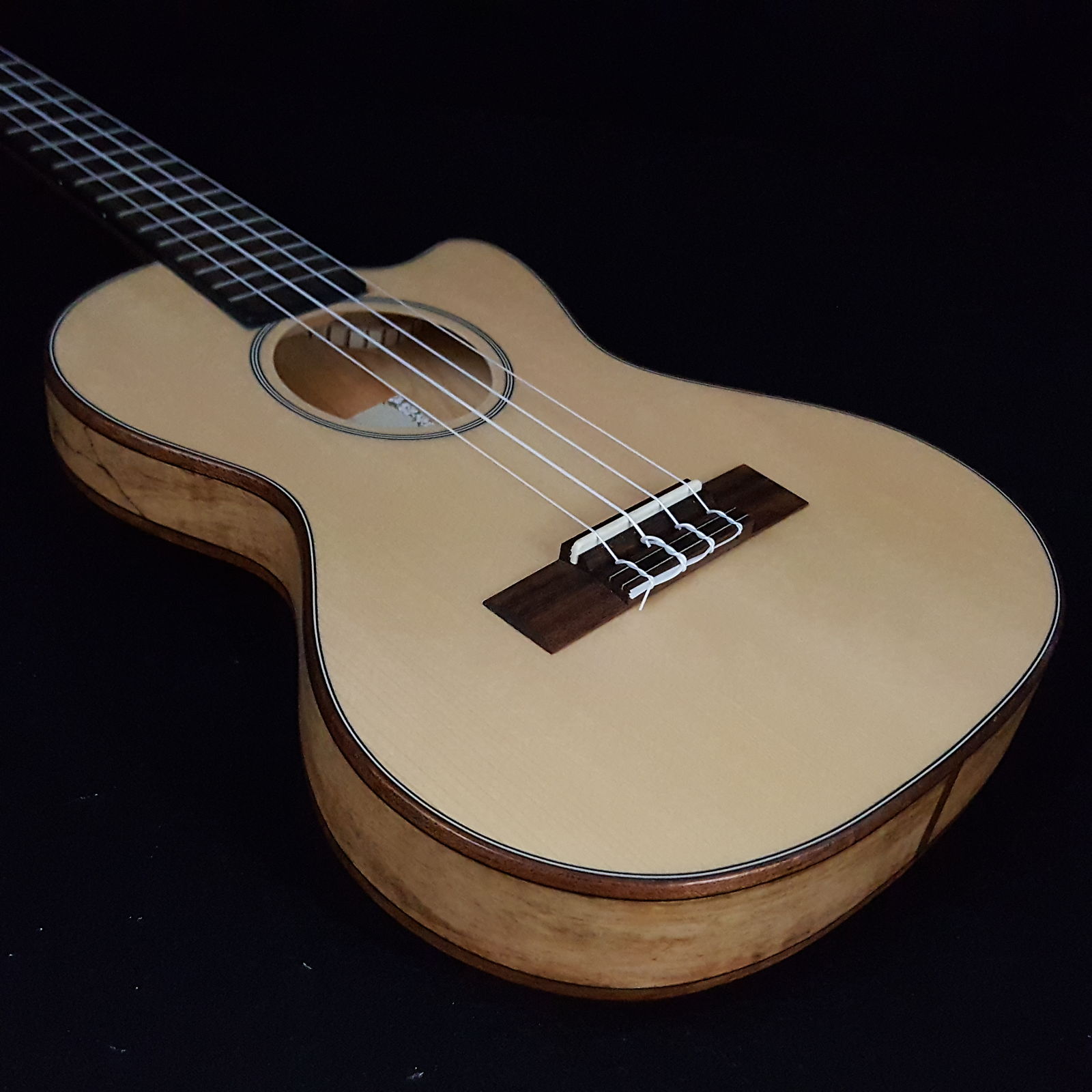 Kala KASSTUSMTC Spruce Tenor Cutaway Travel Ukulele Reverb