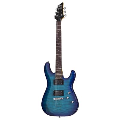 Schecter C-6 Plus Electric Guitar (Ocean Blue Burst)(New) image 2