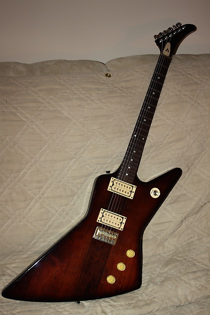 Very Rare Vintage 1986 Arbor Explorer Neck Thru 3pc Mah Neck w Blonde Ash Wings Amazing Sustain