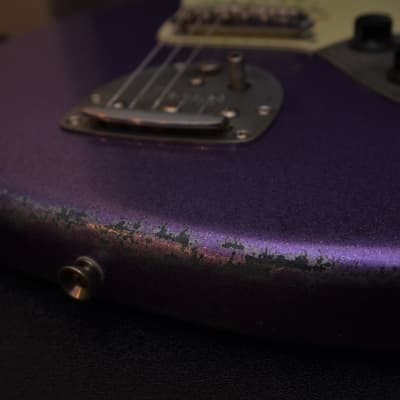 American Fender Jaguar Relic Custom Purple Sparkle image 11