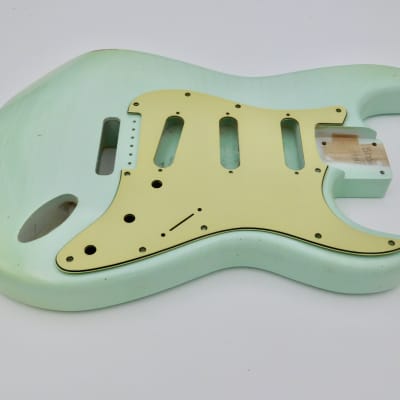 4lbs 4oz BloomDoom Nitro Lacquer Aged Relic Surf Green S-Style Vintage Custom Guitar Body image 9