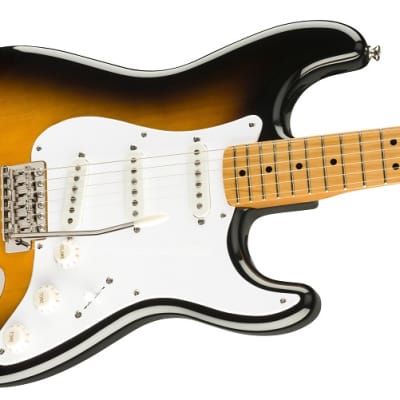 Squier Classic Vibe '50s Stratocaster Electric Guitar Maple FB, 2-Color Sunburst image 5