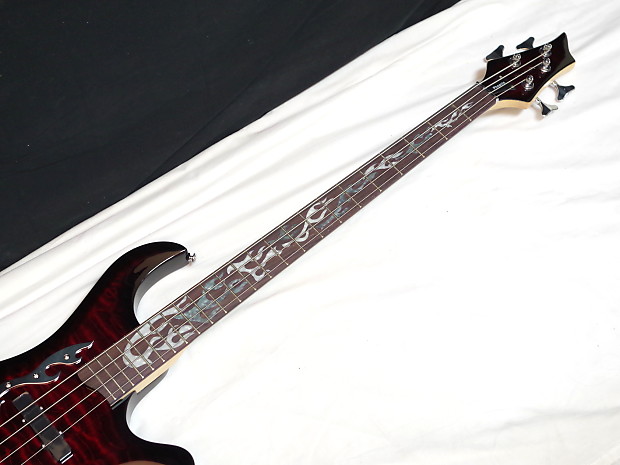 TRABEN Phoenix 4-string BASS guitar NEW Blood Red w/ LIGHT