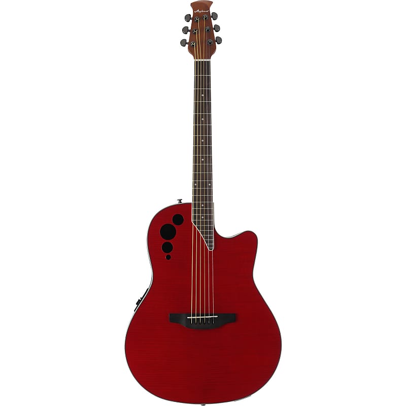 Ovation Applause Elite AE44IIP Acoustic/Electric Guitar (Transparent Cherry Flame) image 1