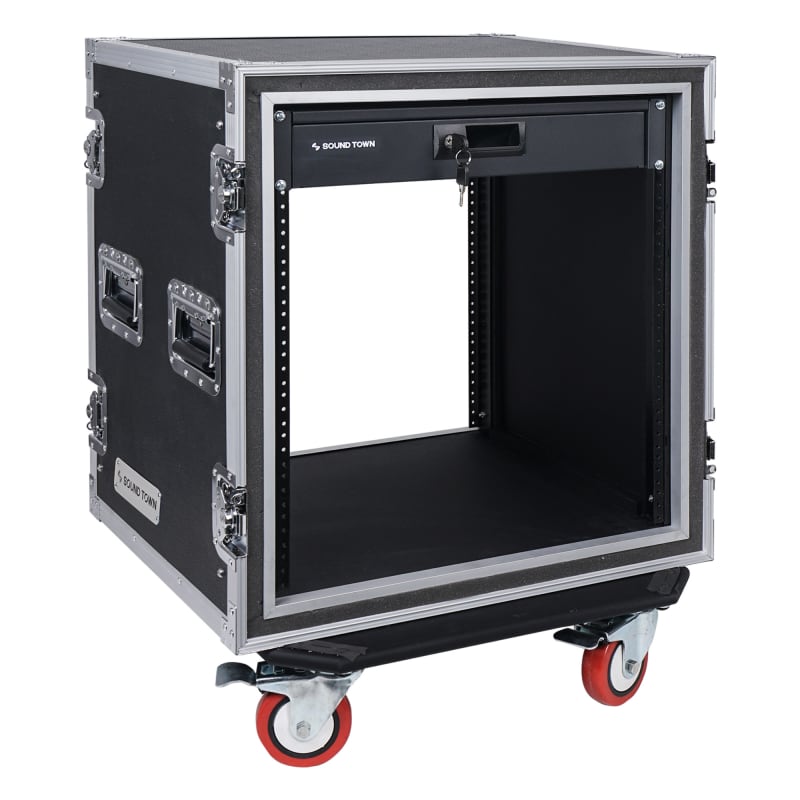 STRC-12UW  12U (12 Space) PA DJ Rack Road Flight Case, Casters, 21 Depth  – Sound Town