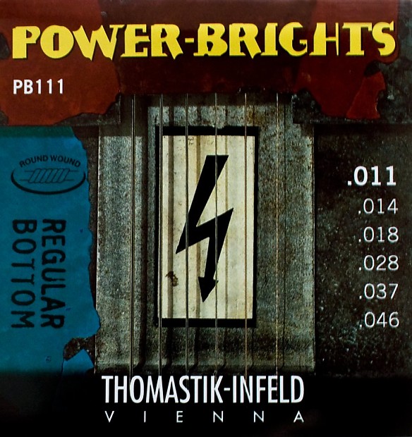 Thomastik-Infeld	PB111 Power Brights Regular Bottom Magnecore Round-Wound Guitar Strings - Medium (.11 - .46) image 1