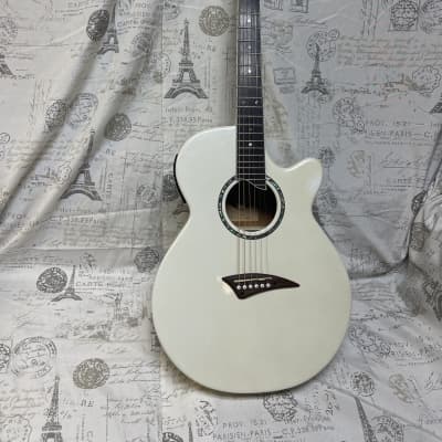 2001 Dean Nouveau Series CR Contour in Tundra (Pearl White) Finish Engelmann Spruce Top Rosewood Back & Sides Factory Shadow P7 Electronics RARE! Only one on the internet!! for sale