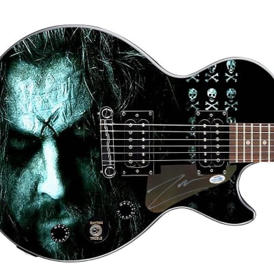 Rob Zombie Hellbilly Deluxe Autographed Gibson Epiphone Les Paul Photo Graphics Guitar ACOA for sale