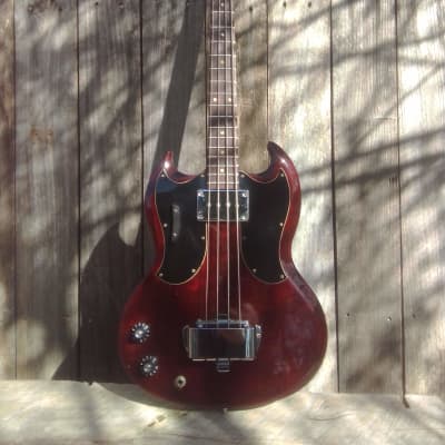 Lefty 1969 Gibson  EB-0 short scale with Factory Double Guards Left Handed image 2