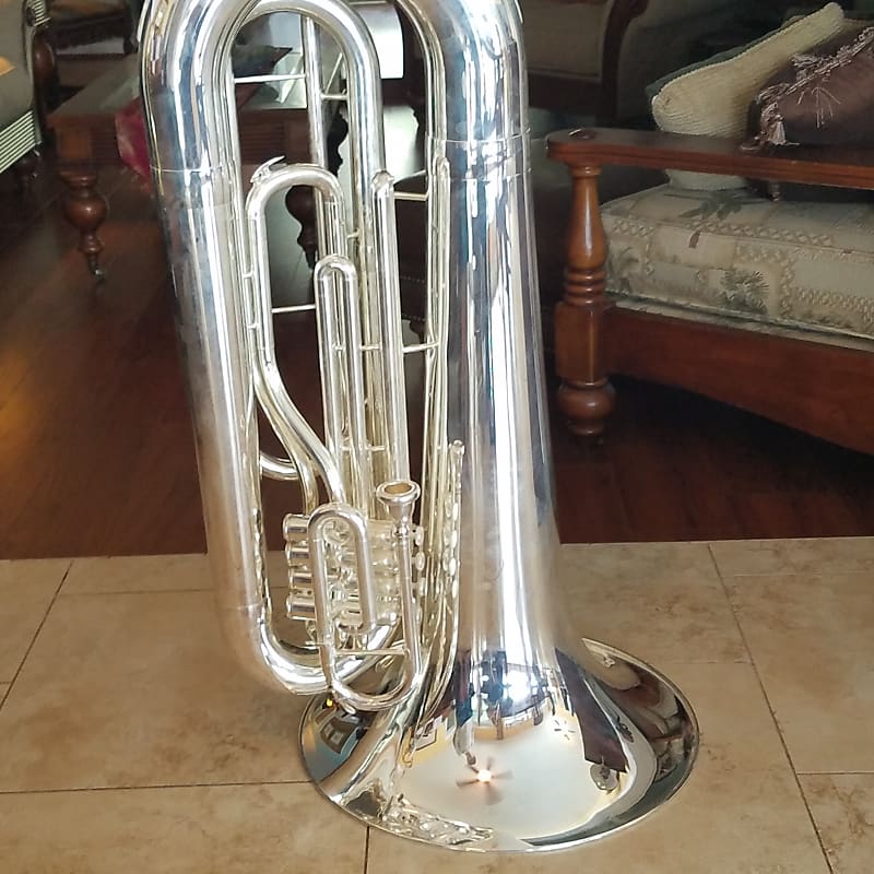 Wessex BBb 5 4 Marching Contra tuba with 4 valves TB50 1 2018 Silver Reverb