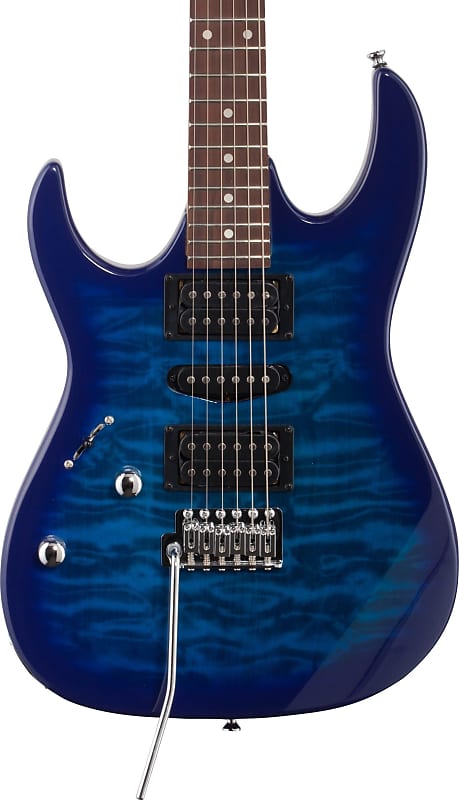 Ibanez GRX70QAL RG Gio Left-Handed Electric Guitar, Transparent Blue Burst image 1