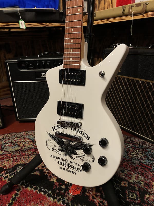 Dean CadiX White Jesse James Bourbon Graphic Reverb